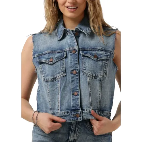 Blaue Jeansjacke Dangomw 144 Vest , Damen, Größe: S - My Essential Wardrobe - Modalova