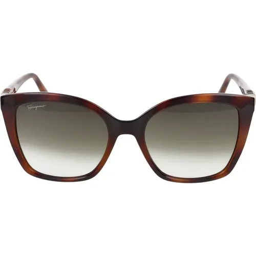 Stylische Sonnenbrille SF1026S,Pearl Caramel/Light Shaded Sunglasses,Sunglasses Sf1026S - Salvatore Ferragamo - Modalova