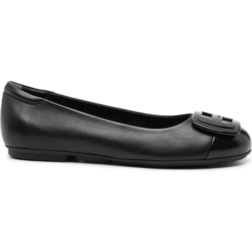 Schwarze flache Schuhe , Damen, Größe: 35 EU - Hogan - Modalova