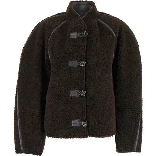 Shearling Wendbarer Mantel Braun , Damen, Größe: S - LOW CLASSIC - Modalova