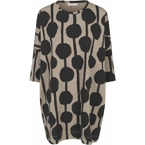 Oversized Tunika with All-Over Print , female, Sizes: M, XL, S, L, 2XL, XS - Masai - Modalova