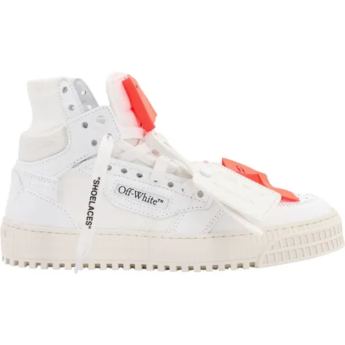 Off , Leather and Canvas Sneakers with Zip Tie , female, Sizes: 10 UK, 12 UK, 11 UK, 6 UK, 7 UK - Off White - Modalova