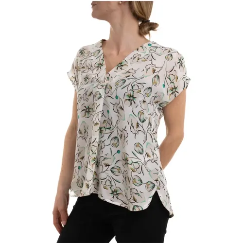 Seidenärmellose Bluse mit V-Ausschnitt , Damen, Größe: XL - Marella - Modalova