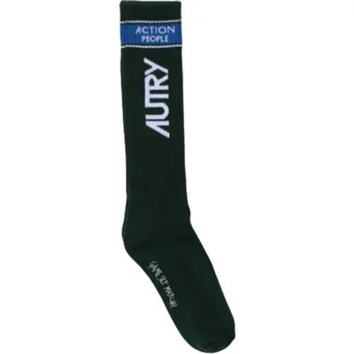 Dark Sporty Socks , male, Sizes: L, M - Autry - Modalova