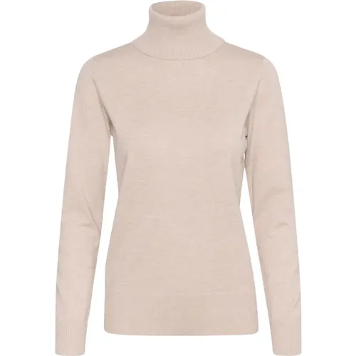 Grau Melange Rollkragenpullover , Damen, Größe: XS - Saint Tropez - Modalova