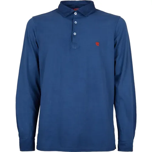 Blaues Baumwoll-Poloshirt , Herren, Größe: 2XL - Gallo - Modalova