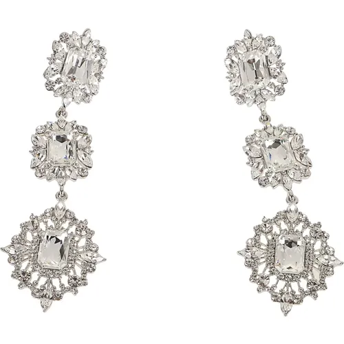 Crystal Statement Earrings Metallic Aw24 , female, Sizes: ONE SIZE - Self Portrait - Modalova