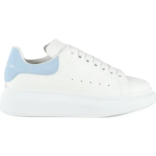 Leather Sneakers with Blue Details , female, Sizes: 3 1/2 UK, 5 1/2 UK, 6 1/2 UK - alexander mcqueen - Modalova