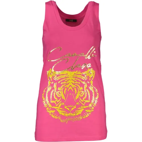 Damen Tank Top mit Breiten Schultern und Logo , Damen, Größe: S - Cavalli Class - Modalova