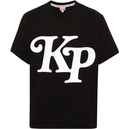 Cotton T-shirt with Logo Print , male, Sizes: L - Kenzo - Modalova