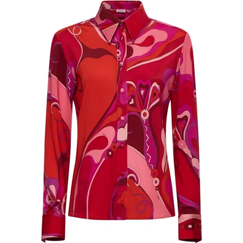 Stylishe Hemden für Männer und Frauen,Satin Jersey Hemd mit Orchideenmuster - EMILIO PUCCI - Modalova