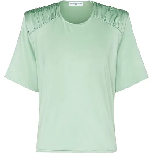 Chic Draped Shoulder T-Shirt , female, Sizes: XS - MVP wardrobe - Modalova
