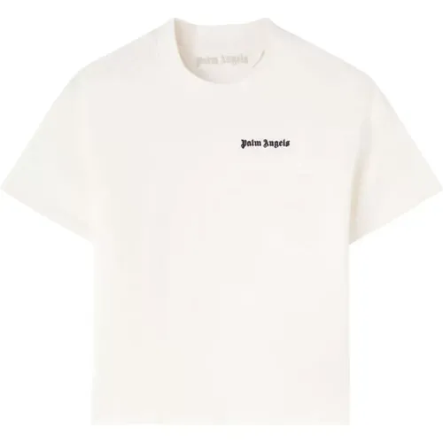 Besticktes Logo Crew Neck T-shirt - Palm Angels - Modalova