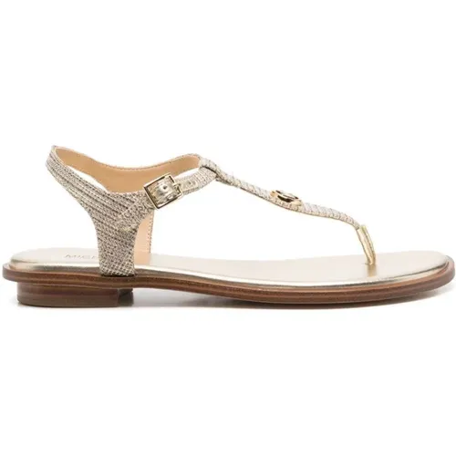 Golden Mallory Thong-Strap Sandals , female, Sizes: 6 UK, 5 1/2 UK, 6 1/2 UK, 3 UK, 4 1/2 UK, 3 1/2 UK, 5 UK, 2 UK, 4 UK - Michael Kors - Modalova