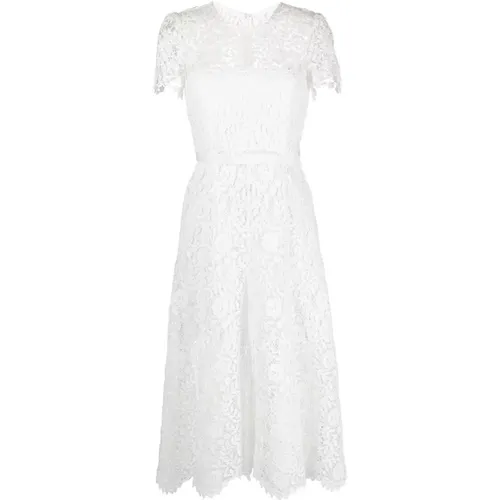 Elegant Rose Lace Midi Dress , female, Sizes: M, 2XS - Self Portrait - Modalova