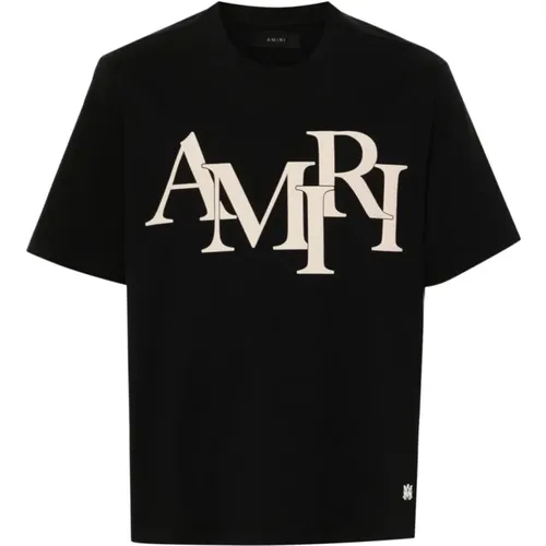 Schwarzes T-Shirt mit Logo-Print , Herren, Größe: M - Amiri - Modalova