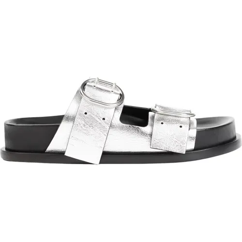 Silver Moon Leather Sandals , female, Sizes: 4 UK, 2 UK, 7 UK - Jil Sander - Modalova