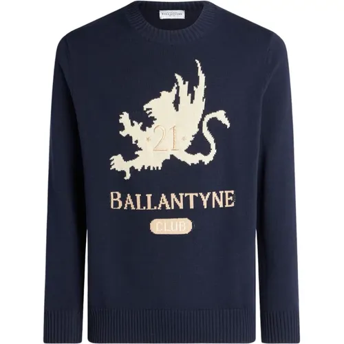 Contrasting Griffin Jacquard Cotton Sweater , male, Sizes: 2XL, L, XL - Ballantyne - Modalova