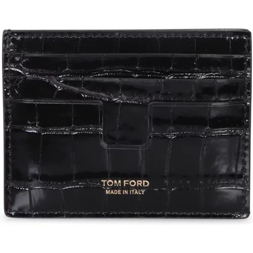 Luxury Crocodile Leather Wallet , male, Sizes: ONE SIZE - Tom Ford - Modalova