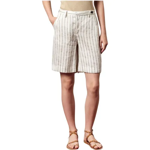 Lässige Bermuda-Shorts aus Leinen/Seide , Damen, Größe: XS - Massimo Alba - Modalova