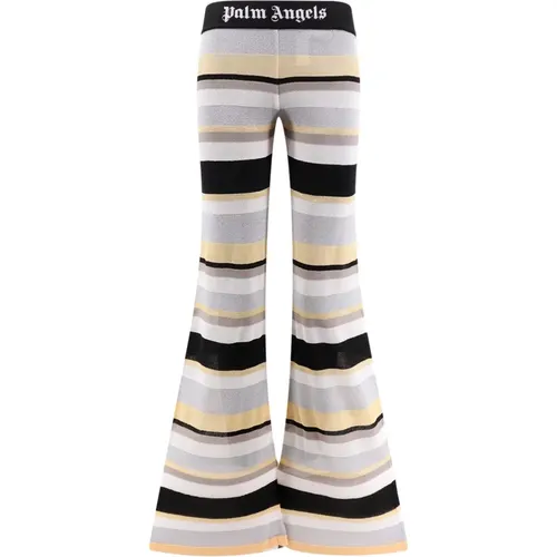 Striped Lurex Wide Trousers , female, Sizes: XS - Palm Angels - Modalova