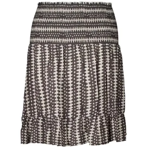 Smock Skirt Taupe with All-Over Print , female, Sizes: L, S - Co'Couture - Modalova