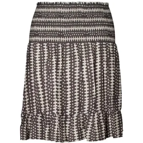 Smock Skirt Taupe with All-Over Print , female, Sizes: XS - Co'Couture - Modalova