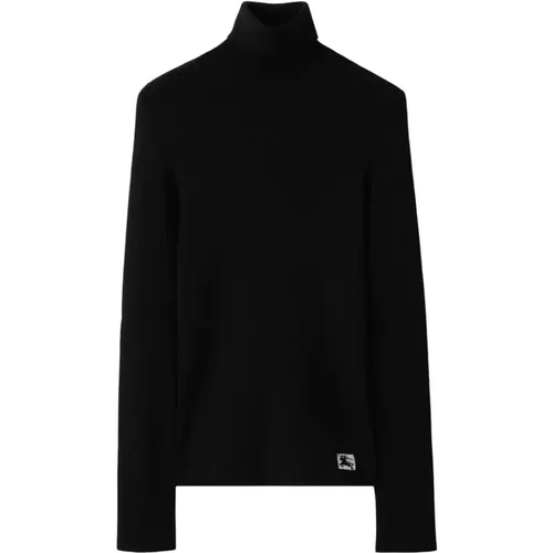 Schwarzer Pullover aus Misto Lana - Burberry - Modalova