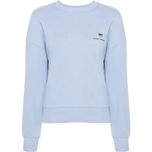 Blaue Sweaters mit 317 Logo Classic , Damen, Größe: S - Chiara Ferragni Collection - Modalova