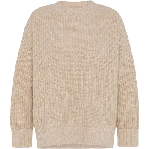 Cozy Ribbed Sweater with Subtle Shimmer , female, Sizes: M, S - Momoni - Modalova