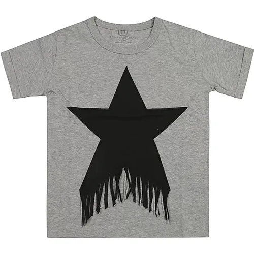 Fringed Star T-shirt Grau/Schwarz Jersey - Stella Mccartney - Modalova