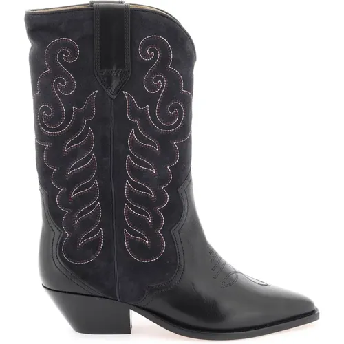 Bicolour Western-Inspired Embroidered Boots , female, Sizes: 3 UK, 2 UK - Isabel marant - Modalova