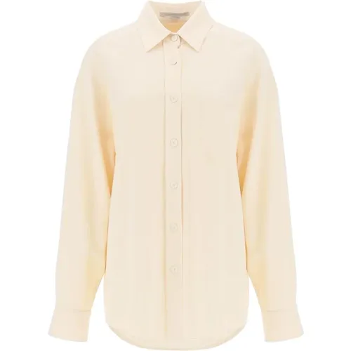 Oversized Shirt aus Crepe Jersey , Damen, Größe: M - Stella Mccartney - Modalova