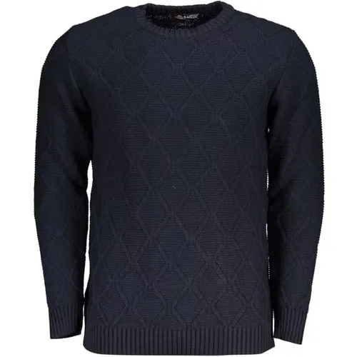 Blauer Diamond Pattern Crew Neck Sweater , Herren, Größe: L - U.S. Polo Assn. - Modalova