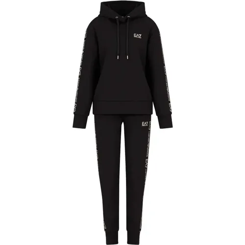 Schwarzes Hoodie und Hosen Set - Emporio Armani EA7 - Modalova