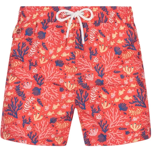 Fish and Coral Swim Shorts , male, Sizes: 2XL, M, L, XL - Kiton - Modalova