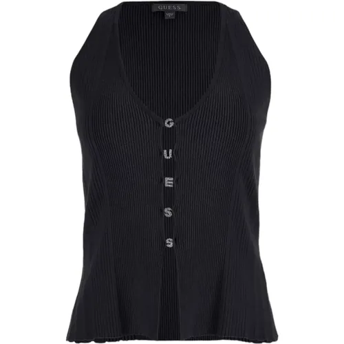 V-Ausschnitt Top , Damen, Größe: M - Guess - Modalova