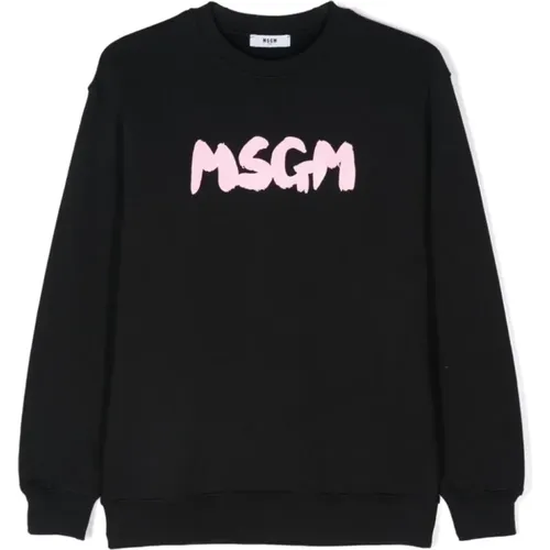 Schwarz Sweatshirt,Bianco Sweatshirt,Rosa Sweatshirt,Royal Sweatshirt,Hellgrauer Melange Sweatshirt,Creme Sweatshirt,Schwarzer Sweatshirt - MSGM - Modalova