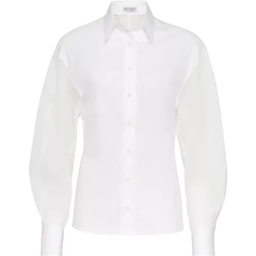 Klassisches Weißes Hemd,Weiße Hemden - BRUNELLO CUCINELLI - Modalova