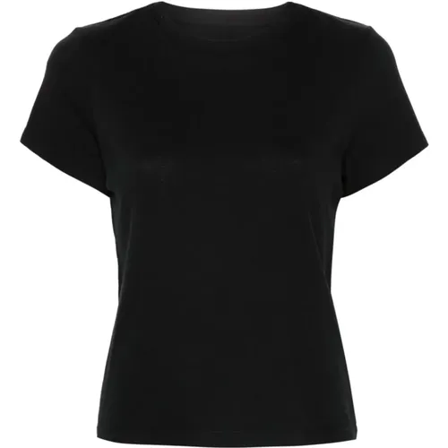 Schwarzes Baumwoll-T-Shirt mit Logo-Patch , Damen, Größe: XS - Khaite - Modalova