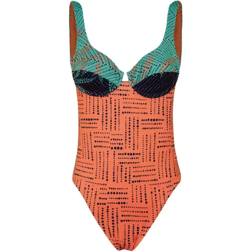 Exotischer Monokini mit Bügel und Offenem Rücken , Damen, Größe: M - Me-Fui - Modalova