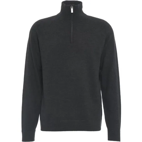 Grauer Strickpullover Turtleneck Aw24 , Herren, Größe: L - Paolo Pecora - Modalova