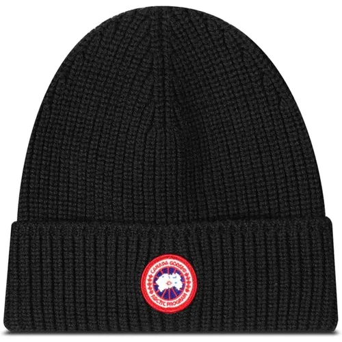 Logo-Patch Woll Beanie Mütze - Canada Goose - Modalova