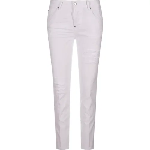 Weiße Ripped Cool Girl Jeans , Damen, Größe: 3XS - Dsquared2 - Modalova