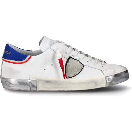 Französische Flagge Sneaker , Herren, Größe: 44 EU - Philippe Model - Modalova