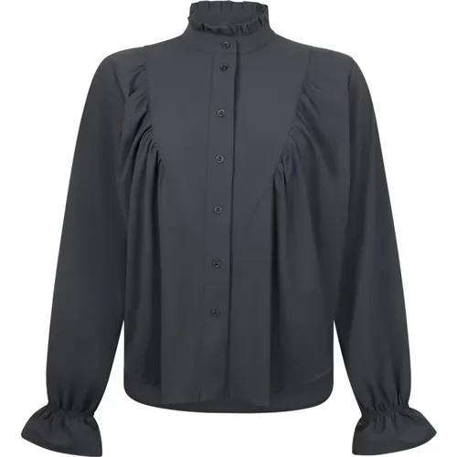 Elegante Graue Technische Jersey Bluse , Damen, Größe: XL - Jane Lushka - Modalova