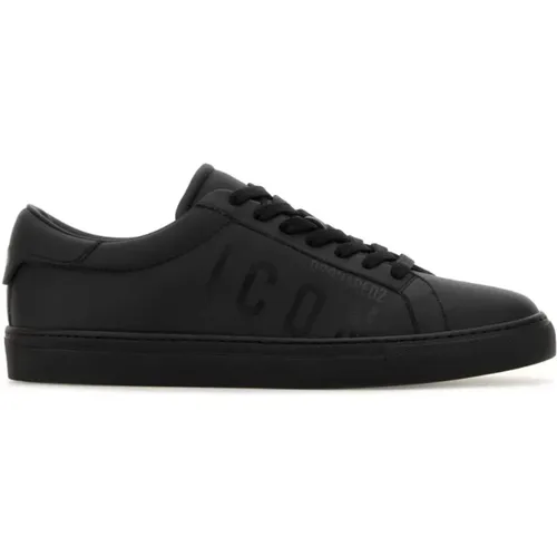 Schwarze Ledersneakers , Herren, Größe: 39 EU - Dsquared2 - Modalova