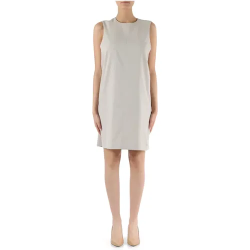 Kurzes Kleid aus Stretchstoff mit Logoplatte , Damen, Größe: 2XL - Calvin Klein - Modalova