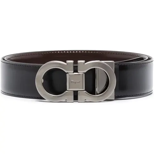 Gancini Reversible Leather Belt , male, Sizes: 95 CM, 110 CM, 115 CM, 105 CM, 100 CM - Salvatore Ferragamo - Modalova