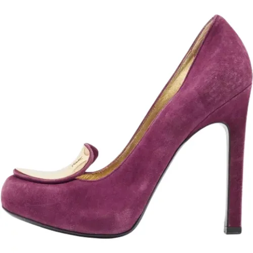 Pre-owned Suede heels , female, Sizes: 3 1/2 UK - Yves Saint Laurent Vintage - Modalova